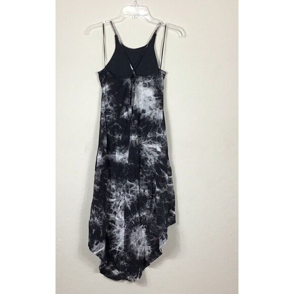 Ginger G Tie Dye Hi-Low Tank Dress Womens Small Black White Sleeveless Stretch - Picture 5 of 8